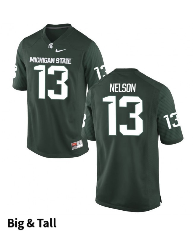 Men's Michigan State Spartans #13 Laress Nelson NCAA Nike Authentic Green Big & Tall College Stitched Football Jersey KP41R48GU